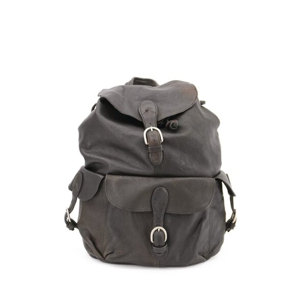 Vintage BROWN Leather Backpack Unisex School Travel Bag Rucksack - Picture 7 of 8